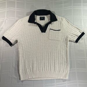 Abercrombie & Fitch White Polo with Black Details